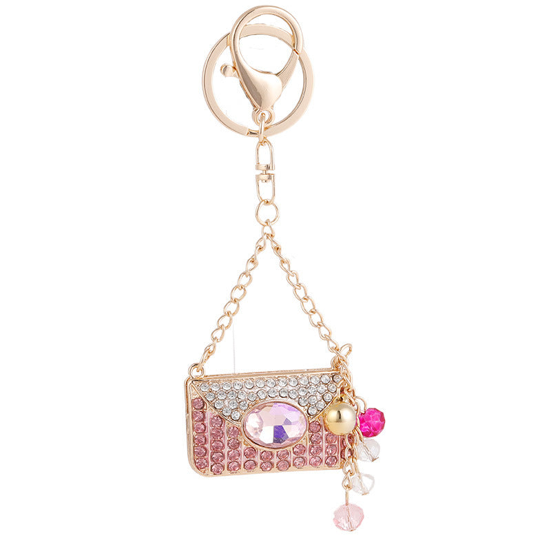 Wholesale Crystal Beaded Bags with Keychain Design